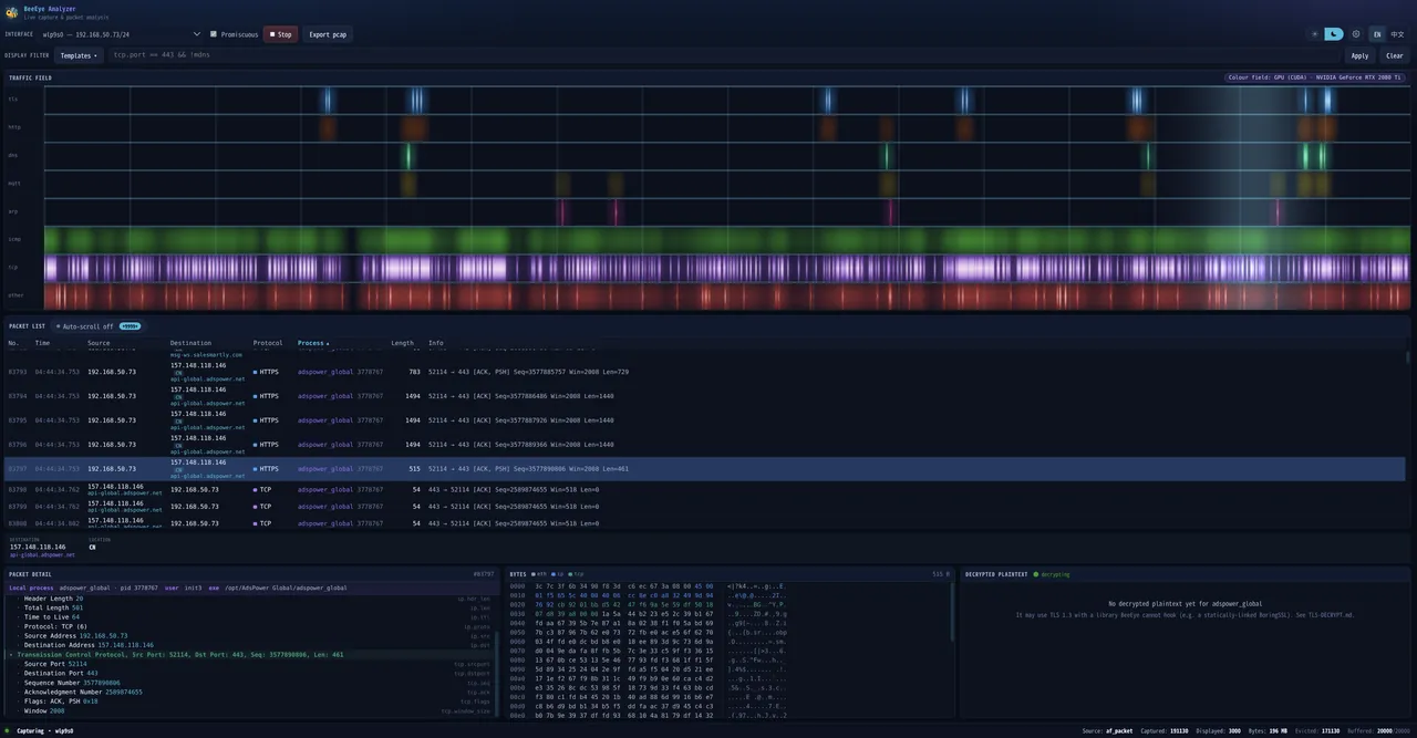 BeeEye — Live analyzer